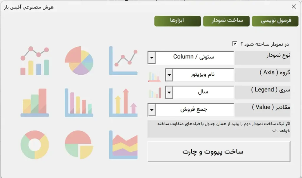رسم نمودار با هوش مصنوعی آفیس باز